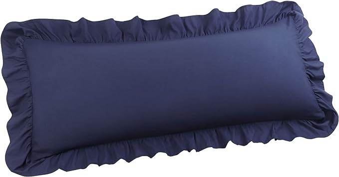 400 Thread Count 100% Cotton Sateen Ruffle Body Pillow Cases