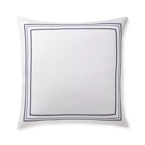 400 Thread Count White 100% Cotton Sateen Hotel Stitch 3 line Embroidery Euro Shams