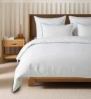 400 Thread Count white 100% Cotton Sateen Hotel Stitch Edge Piping Duvet cover set