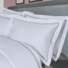 400 Thread Count White 100% Cotton Sateen Hotel Stitch Edge Double Border Embroidery Duvet Cover set - Image 6