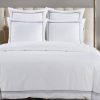 400 Thread Count White 100% Cotton Sateen Edge 3 line embroidery Border Duvet Cover Set - Image 4