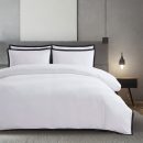 400 Thread Count white 100% Cotton Sateen Hotel Stitch Edge Border Frame Duvet cover set