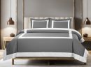 400 Thread Count 100% Cotton Sateen Hotel Stitch Border Frame duvet cover set