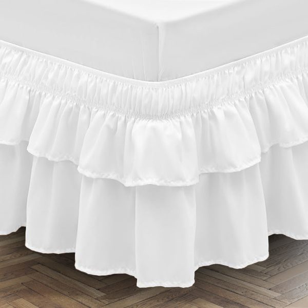100% Cotton Sateen Wrap Around Bed Skirt 3 Sided