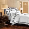 400 Thread Count white Cotton Sateen Hotel Stitch Edge Border Frame duvet cover set - Image 4
