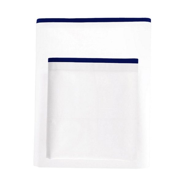 400 Thread Count White 100% Cotton Sateen Edge Border Frame Sheet Set