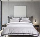 400 Thread Count white 100% Cotton Sateen Hotel Stitch Edge Border Frame Duvet cover set