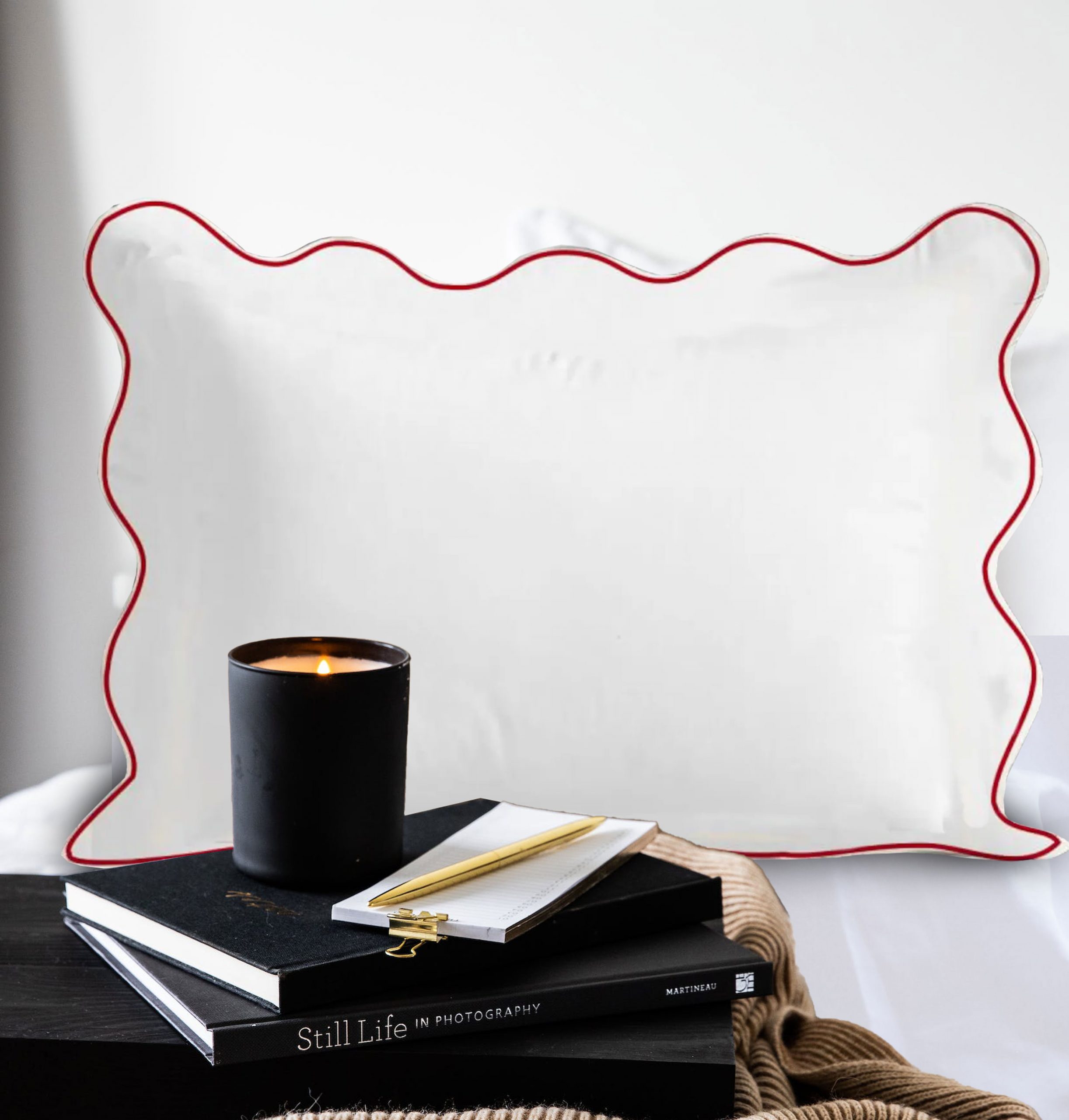 400 Thread Count Cotton Sateen Hotel Stitch Scalloped Embroidery Border Pillow Sham (Set of 2) - Image 6