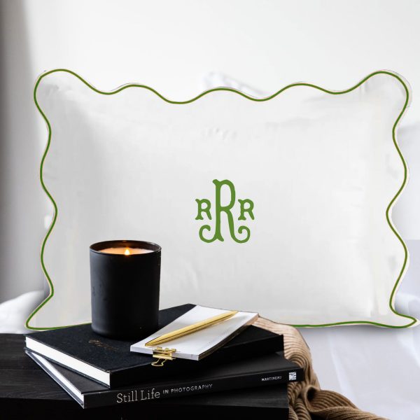 Personalized Monogrammed Pillow Sham with Scalloped embroidery