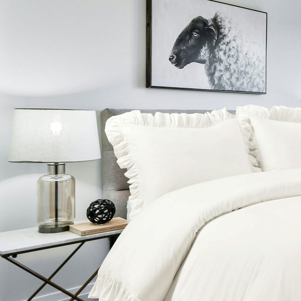 400 Thread Count 100% Cotton Sateen Ruffle Duvet Cover set