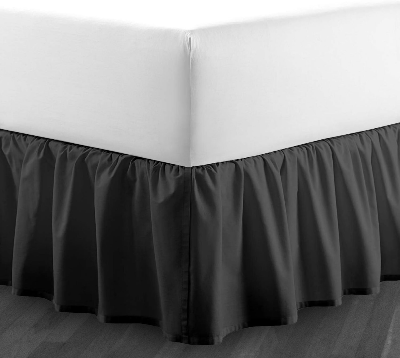 400 Thread Count 100% Cotton Sateen Gathered Bed Skirt Three Sided Coverage with Platform - Image 3