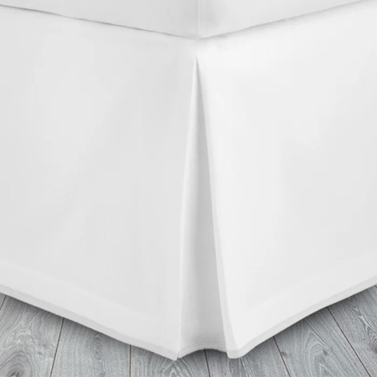 400 Thread Count White 100% Cotton Sateen Edge Border Frame Tailored Bed Skirt Three Sided Coverage with Platform - Image 5