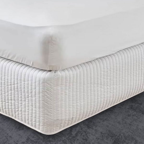 Quilted Bed Skirt Padded Vertical Quilting – 8″ to 39″ Drop Length 1 PIECE BED SKIRT 3 Sided 100% Cotton