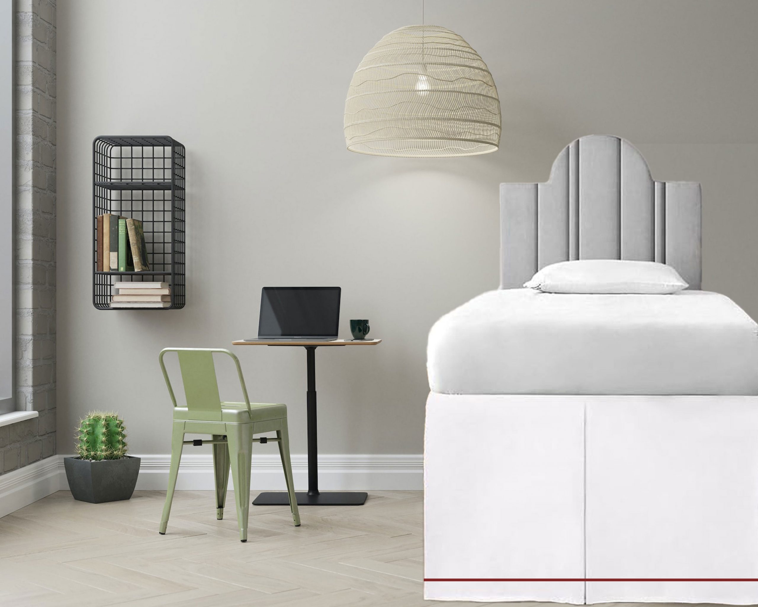 Dorm Room Single border Bed Skirt – Covers the Entire Long Side: Bed Skirt for Raised Dorm Room Beds - Image 3