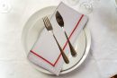 White 100% Cotton Sateen Single Embroidery Dinner Napkins