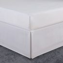 400 Thread Count White Cotton Sateen Double Embroidery Border Tailored Bed Skirt Three Sided Coverage with Platform