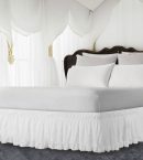 Wrap Around Bed Skirt Easy Fit Bed Skirt 3 Sided 100% Cotton Sateen