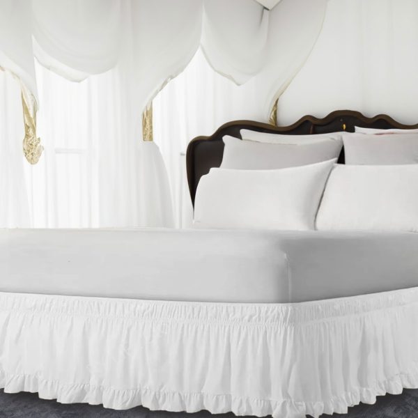Wrap Around Bed Skirt Easy Fit Bed Skirt 3 Sided 100% Cotton Sateen