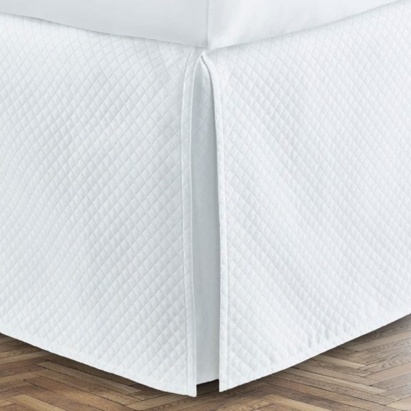 400 Thread Count 100% Cotton Sateen Diamond Cotton Quilting Bed Skirt Three Sided Coverage with Platform