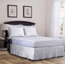 400 Thread Count White Cotton Sateen Pleated Bed skirt Three Sided Coverage with Platform