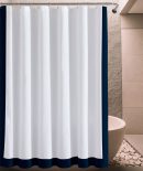 400 Thread Count White 100% Cotton Sateen Border Frame Shower Curtain