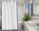 Personalized Monogram White 100% Cotton Sateen double Embroidery Border Curtain