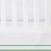 White 100% Cotton Sateen Crib skirt Edge and Border Embroidery with split corners ; 4-sided skirt fits around the entire crib - Image 3