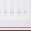 White 100% Cotton Sateen Crib skirt Edge and Border Embroidery with split corners ; 4-sided skirt fits around the entire crib - Image 5