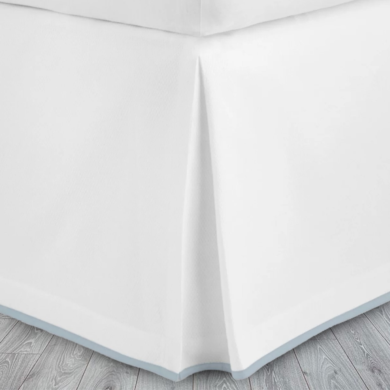 400 Thread Count White 100% Cotton Sateen Edge Border Frame Tailored Bed Skirt Three Sided Coverage with Platform - Image 6