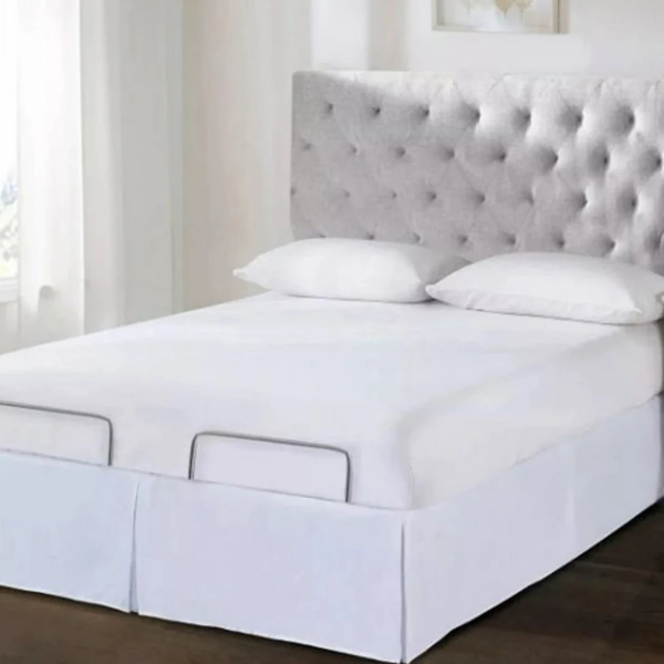 400 Thread Count Adjustable Bed Wrap Around Tailored Bed Skirt Velcro Detachable Bed Skirt