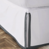 400 Thread Count White 100% Cotton Sateen Border Frame Tailored Bed Skirt Three Sided Coverage with Platform - Image 3